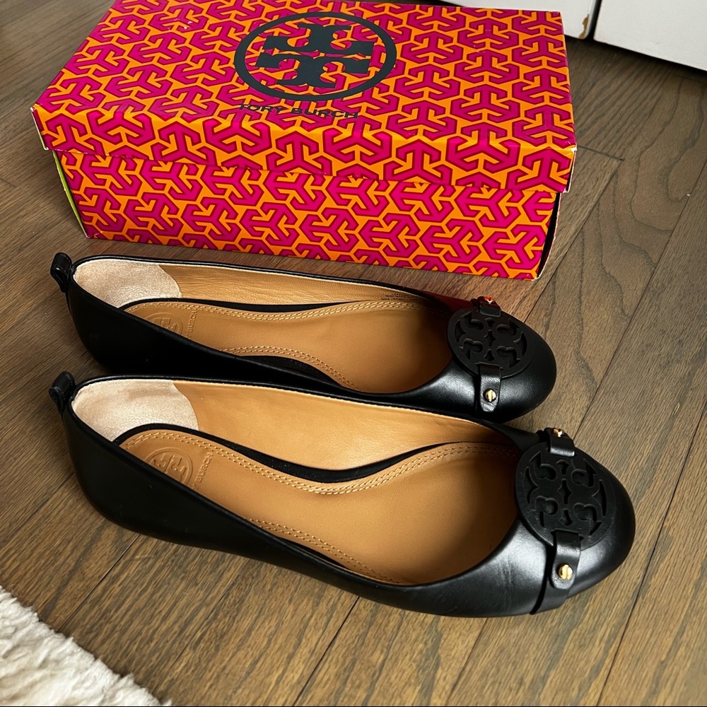 Tory Burch Gabriel Ballet Flat Perfect Black Women’s Size 7.5